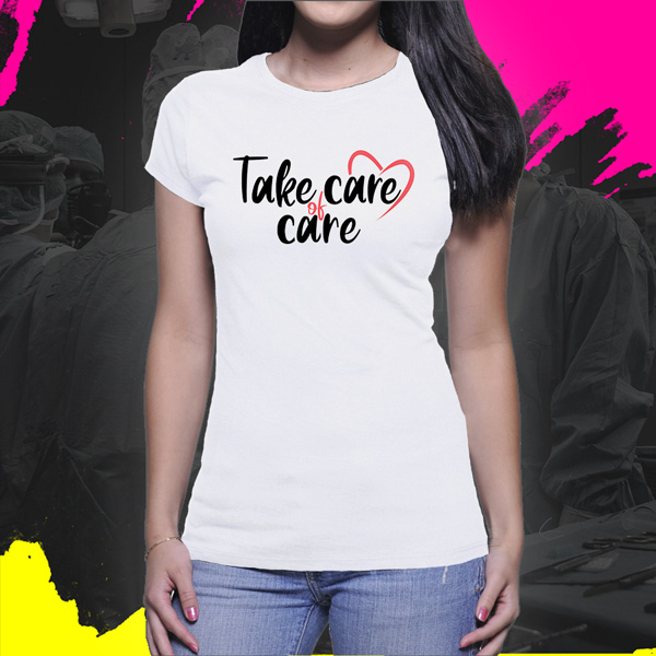 Take Care T-shirt Homme Blanc Grande Taille